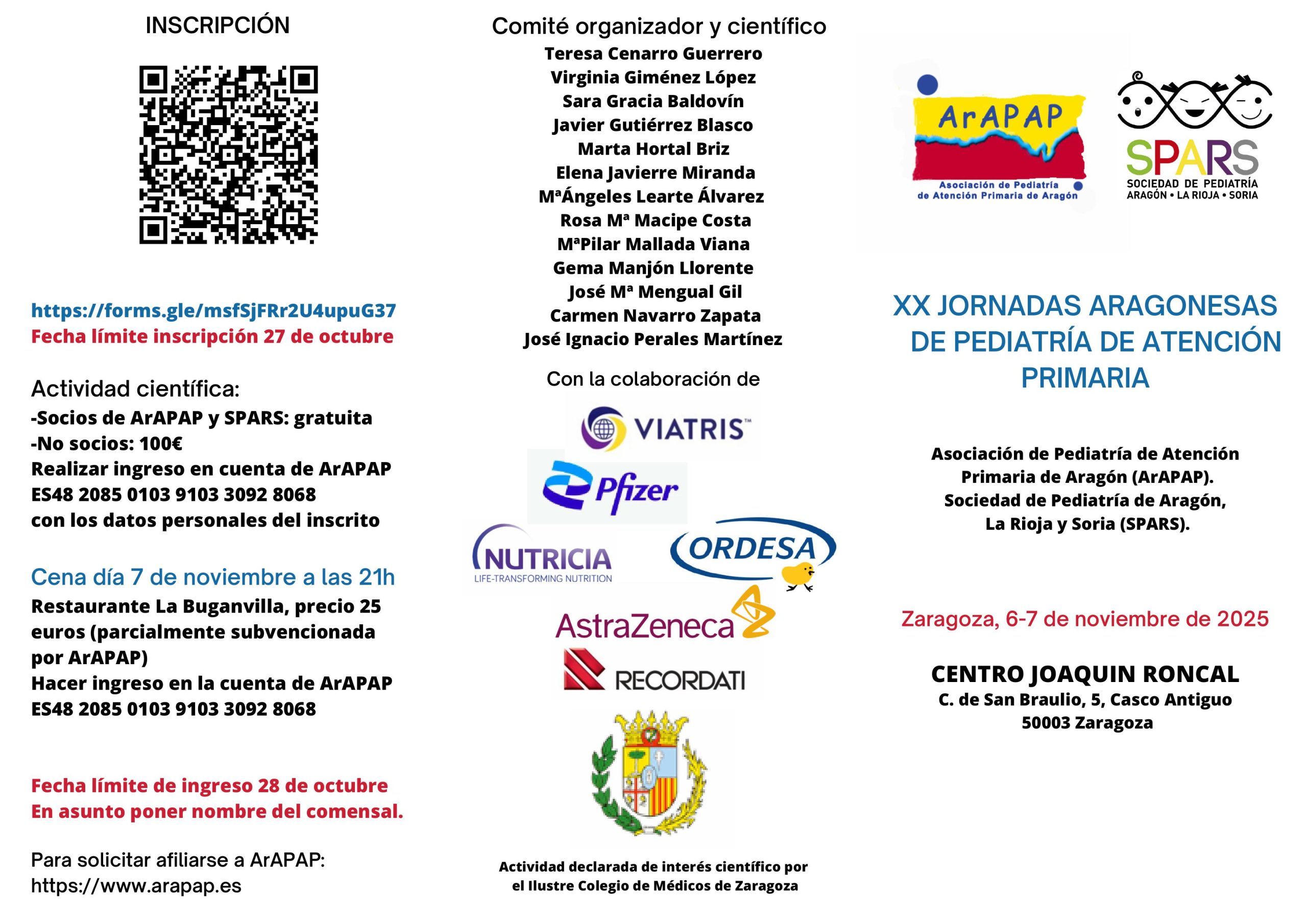 XX Jornadas Aragonesas de Pediatría de Atención Primaria (ArAPAP)